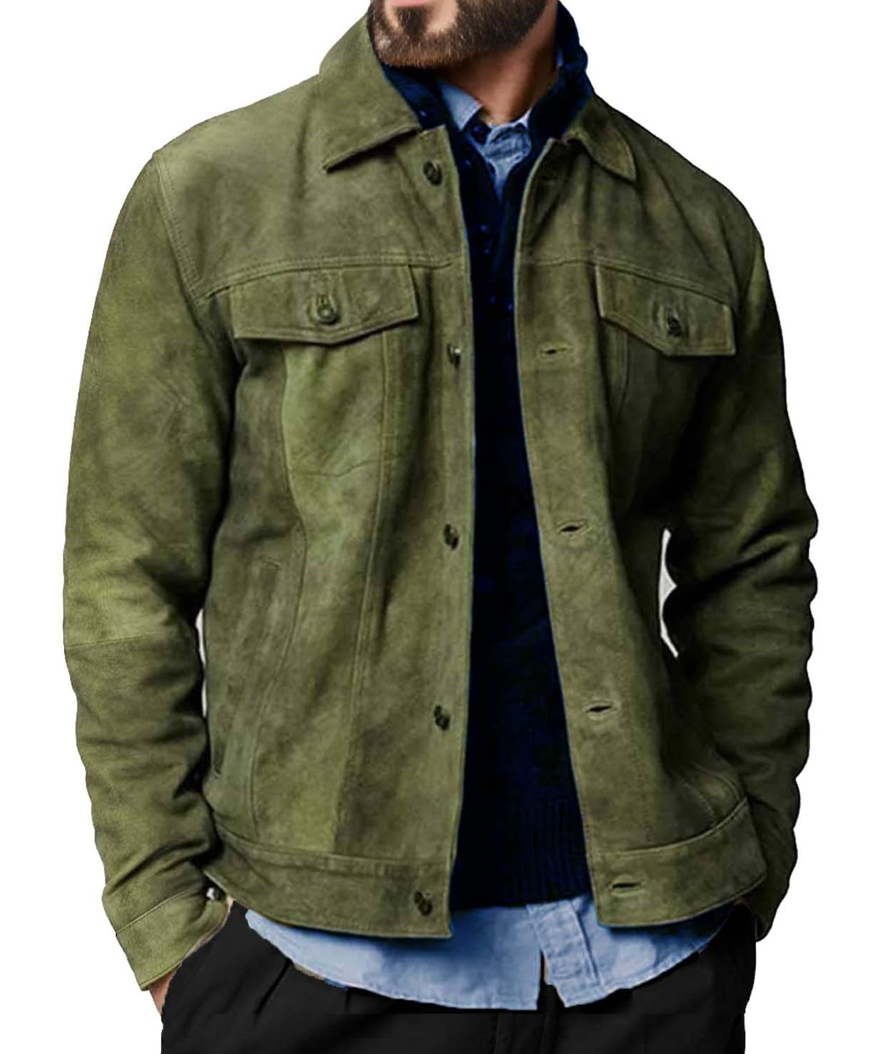 Crafter mens Men's Suede Leather Jacket Men's Suede Leather Jacket