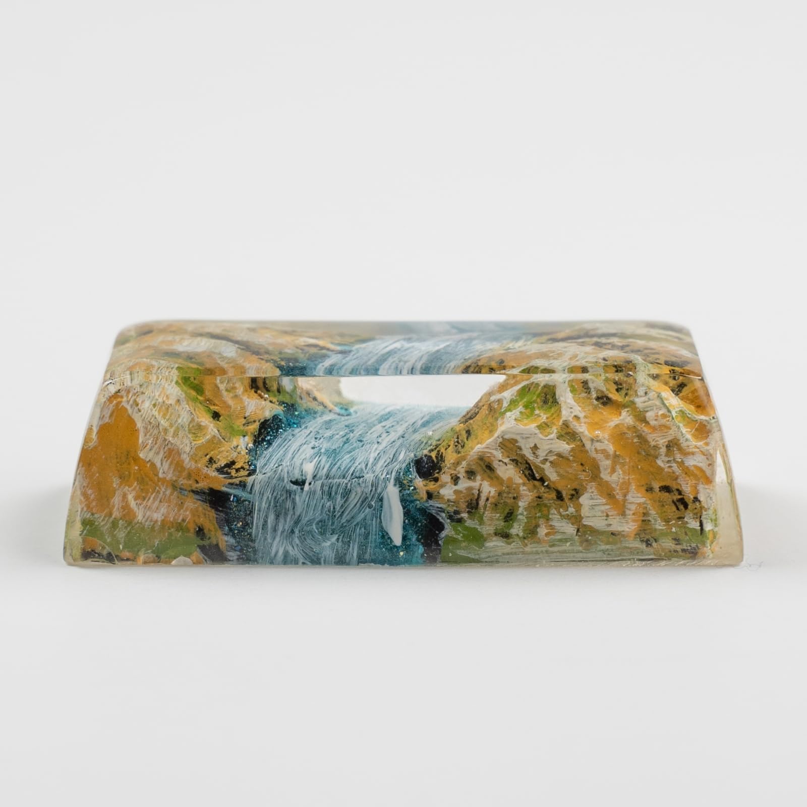 ULTRAEQUIP Artisan Keycap - Autumn Mood Shine Through Resin Keycaps 2.25U Custom Translucent Handmade Keycaps for Mechanical Keyboard (Shift Enter SA)