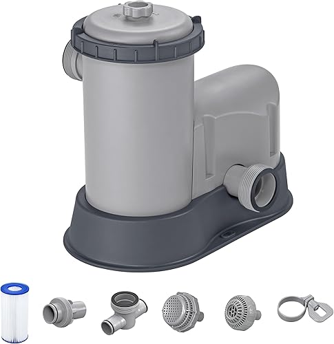 Miniatura 10 de Bestway Flowclear - Cartucho de bomba de filtro de agua para piscina sobre el suelo, 530 galones por hora, 120 voltios con temporizador de apagado