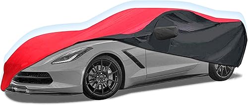 Funda de coche para C7 Stingray 2014-2019, apta para Chevy Corvette Stingray Z51 Z06 Grand Sport Corvette protección interior/exterior, rojo/negro