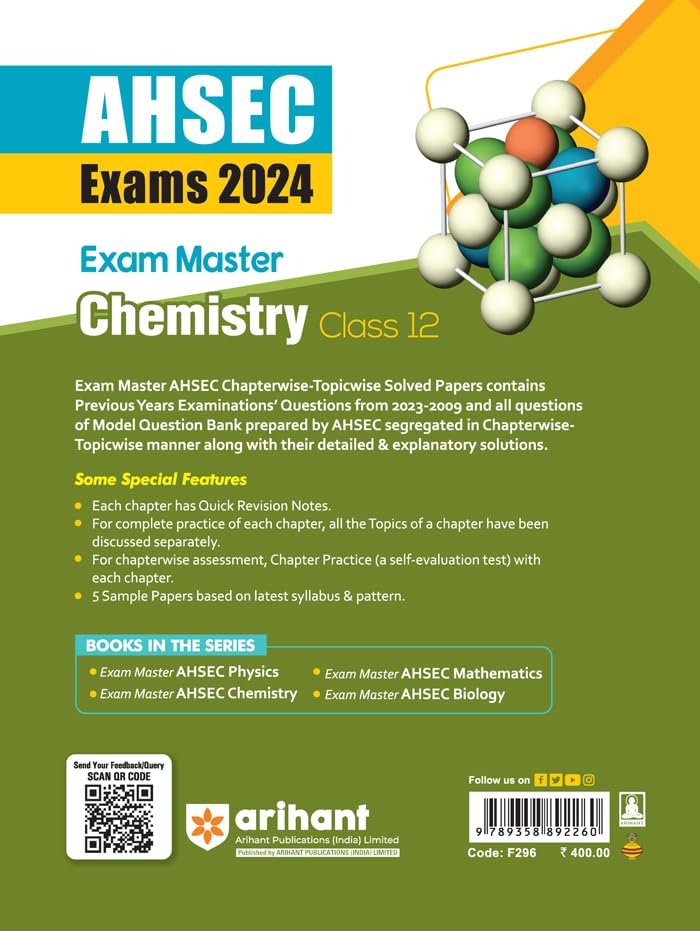 Exam Master Class 12th Chemistry for AHSEC Exam 2024