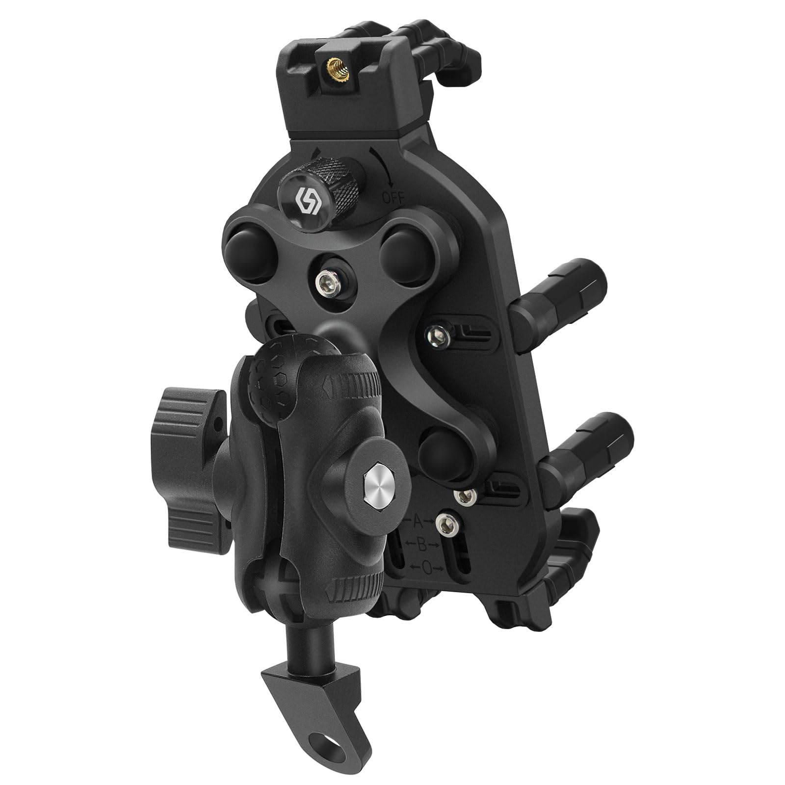 Support de téléphone pour moto avec pince renforcée et support de téléphone ergonomique incliné résistant aux chocs pour vélo