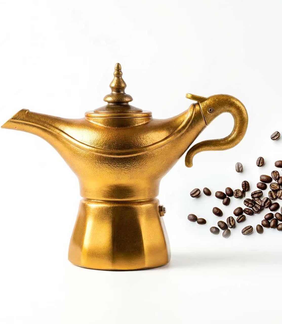 Genie Lamp Moka Pot, 3 Cup Stovetop Espresso Maker, Portable Aladdin Coffee Percolator for Home & Camping