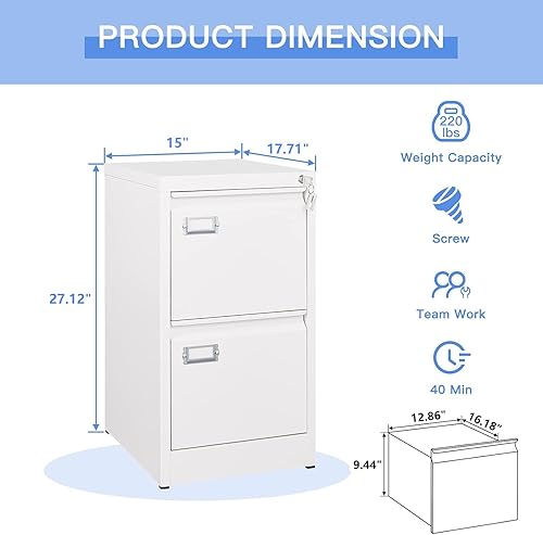 Miniatura 11 de Yizosh Archivador negro de 4 cajones con cerradura, archivadores para oficina en casa, gabinetes de almacenamiento de archivos de oficina