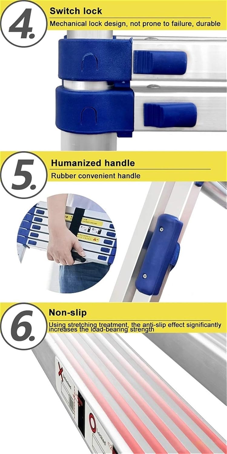 Telescoping Ladder 8m/ 7m/ 6m/ 5m/ 4m/ 3m/ 2m/ 1m Tall, Heavy Duty Telescopic Extension Ladders for Home Loft Outdoor Work, Load 150kg (Size : 1.4m/4.6ft)