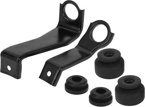 No.197015AAA00/197025AAA00 Intercooler Bracket Stay & Bushing Upper Lower for Honda Civic 2016-2021 / Left Right Car Radiator Shock Bracket/Durable Iron Rubber / 1 Set Black