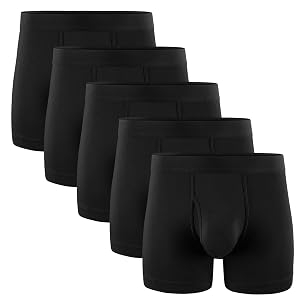 5Mayi Mens Underwear Boxer Briefs Cotton Regular Long Mens Boxer Briefs Underwear Men Pack S M L XL