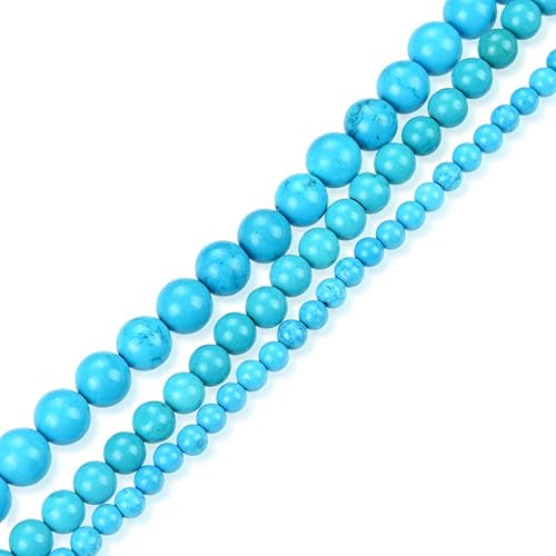 1 hebra Adabele - Piedra preciosa azul turquesa estabilizada natural de 0.157 in (0.16 pulgadas), cuentas sueltas redondas y espaciadoras (90-100