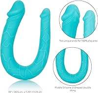 Vista 5 de CalExotics Silicona doble Dong ACDC Dong - Verde azulado