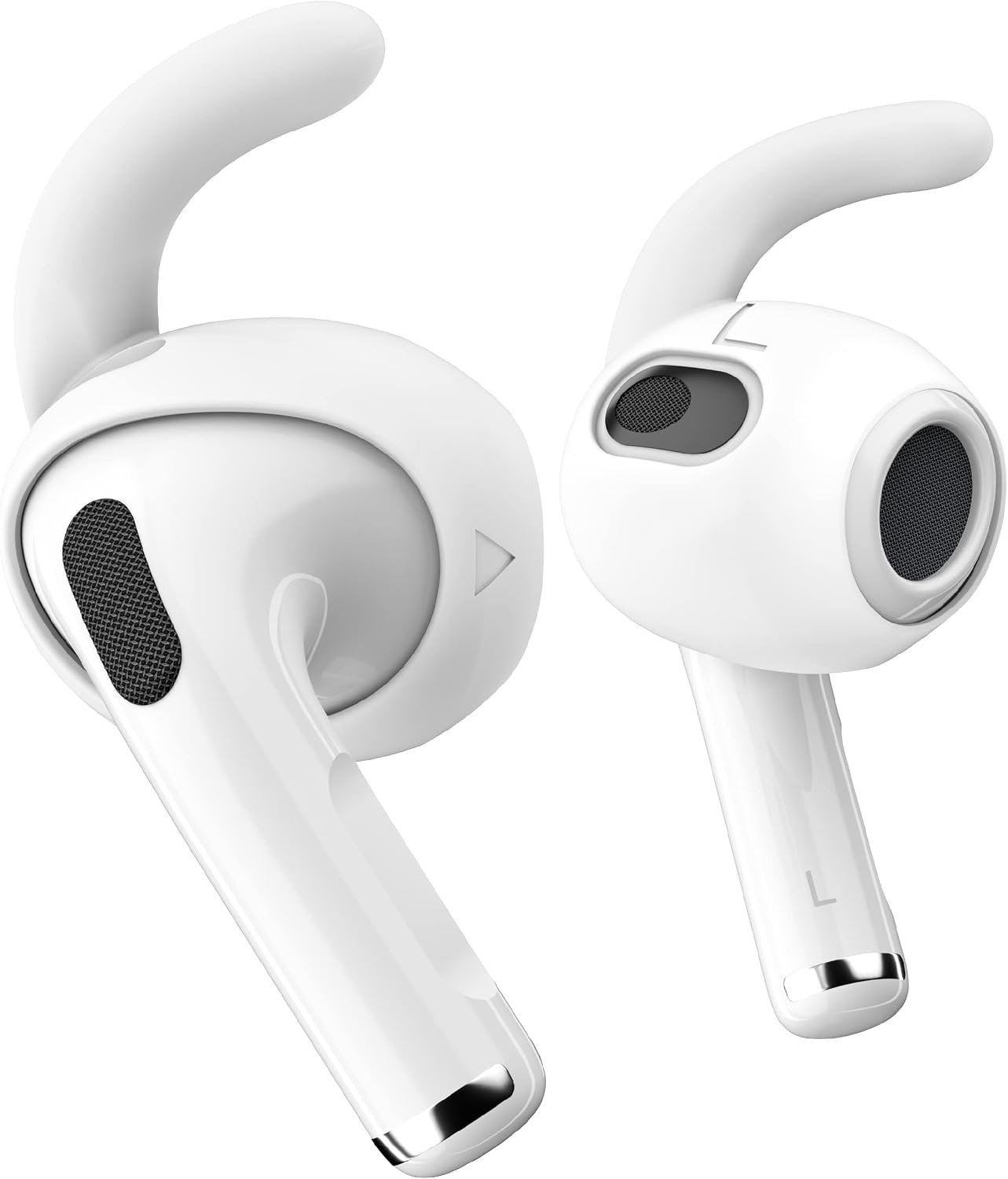 KeyBudz EarBuddyz for AirPods 3 Ear Hooks Covers [Added Storage Pouch] Anti Slip Accessories Compatible with Apple AirPod 3 - Small, Medium, Large Pairs (White)