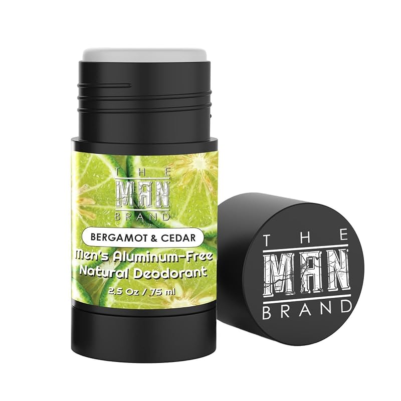 Desodorante The Man Brand com fragrância de bergamota e cedro, sem alumínio e sem bicarbonato, 71 g