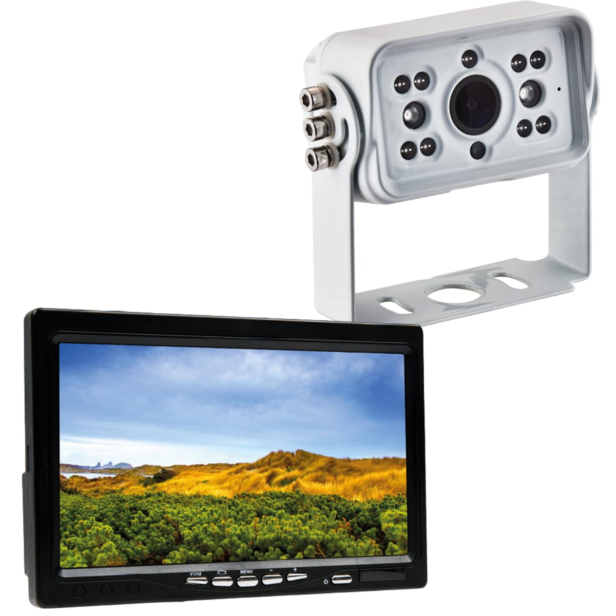 ANTARION Caméra de Recul HD INOX pour Camping-Car + Écran HD 7''