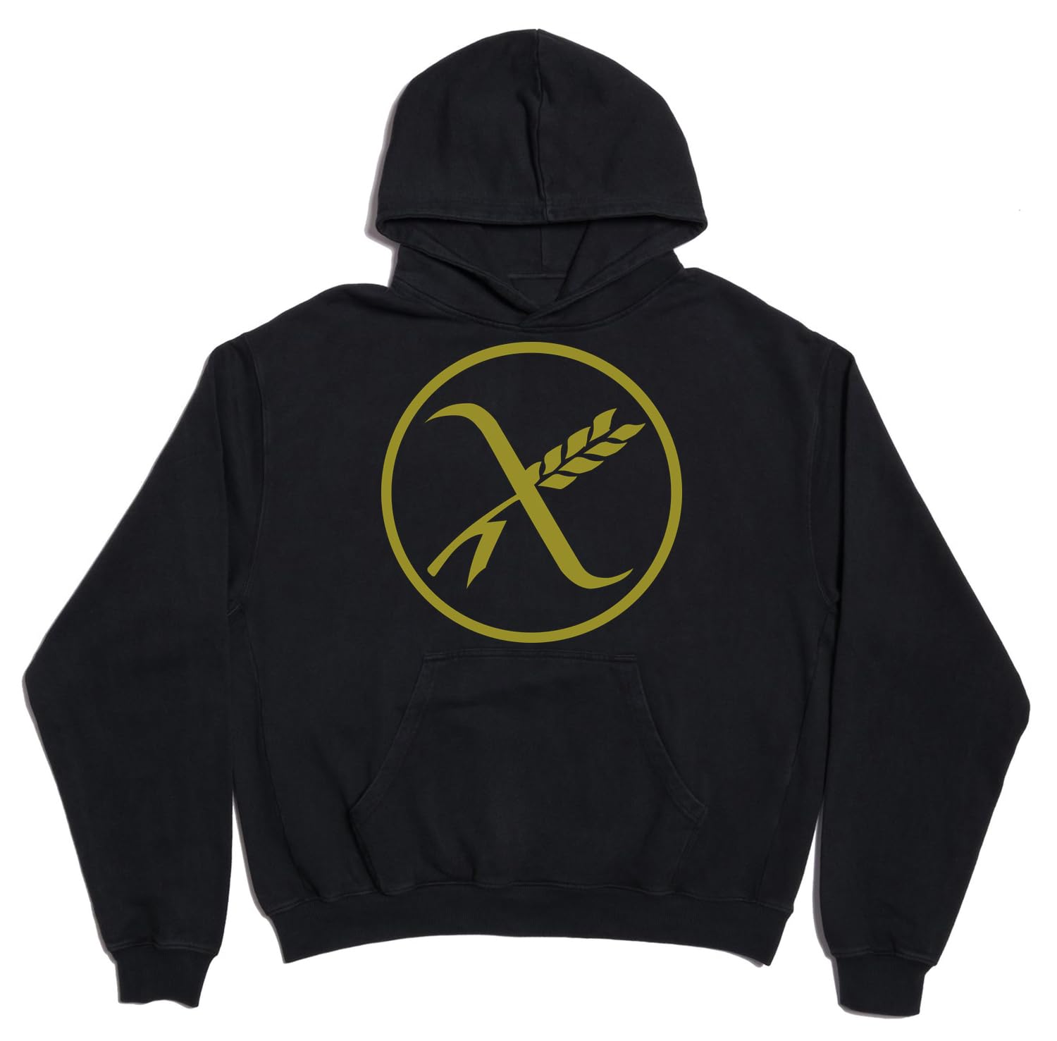 Felpa con cappuccio unisex oversize in misto cotone pesante senza glutine nera M