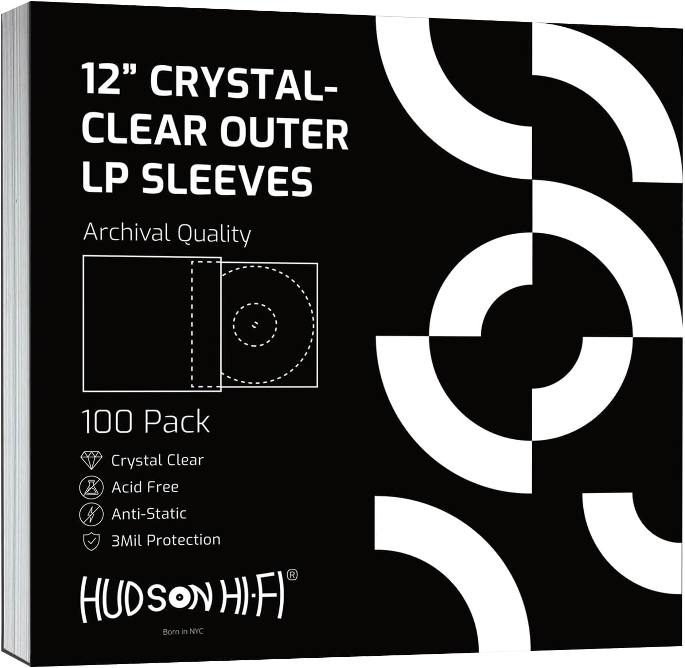 Hudson Hi-Fi 12 Inch Record Outer Sleeves 100 Pack