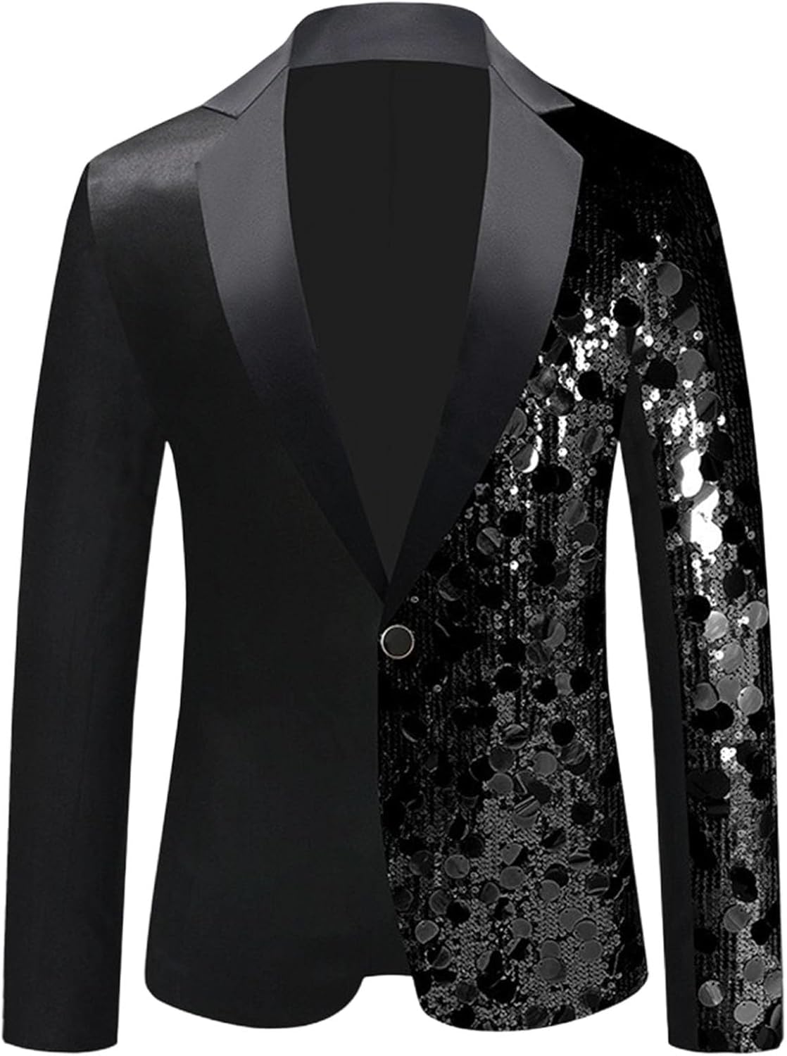 Mens Slim Fit Stylish Dinner Tux Dress Blazer Gold Sequin Suit Jacket Sport Coat Masquerade Outfits for Men