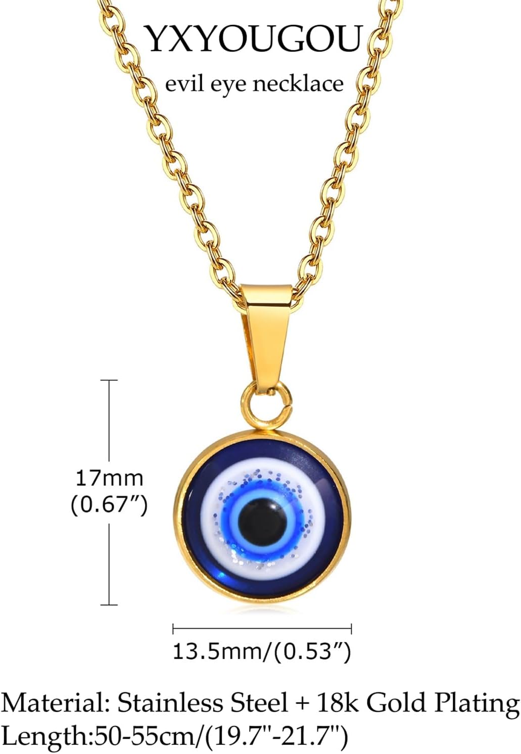 Evil Eye Necklace for Women Dainty 18K Gold Plated Gold Evil Eye Pendant Necklace Protection Necklaces Lucky Jewelry Gift for Women - Image 2