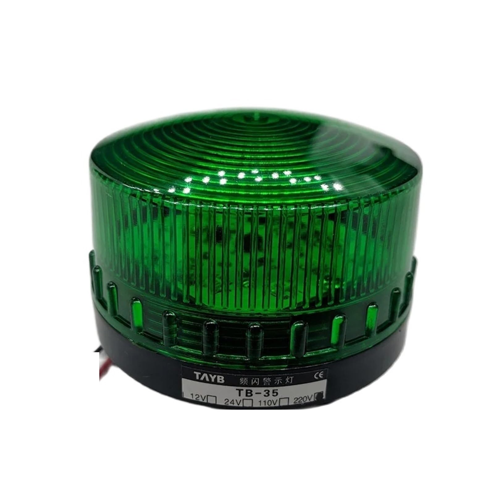 TB35-G 12 V, 24 V, 110 V, 220 V, zielony alarm bezpieczeństwa, światło stroboskopowe, małe światło ostrzegawcze, lampa LED (24 V)