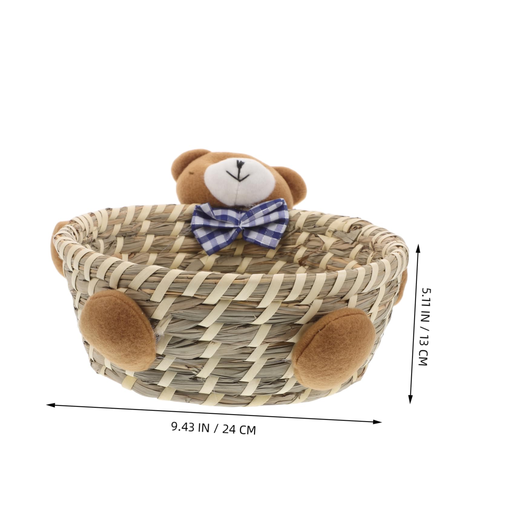 PRETYZOOM Bear Storage Basket Large Woven Baskets Organizer Bin Home Decor for Boys and Girls' Toy Storage