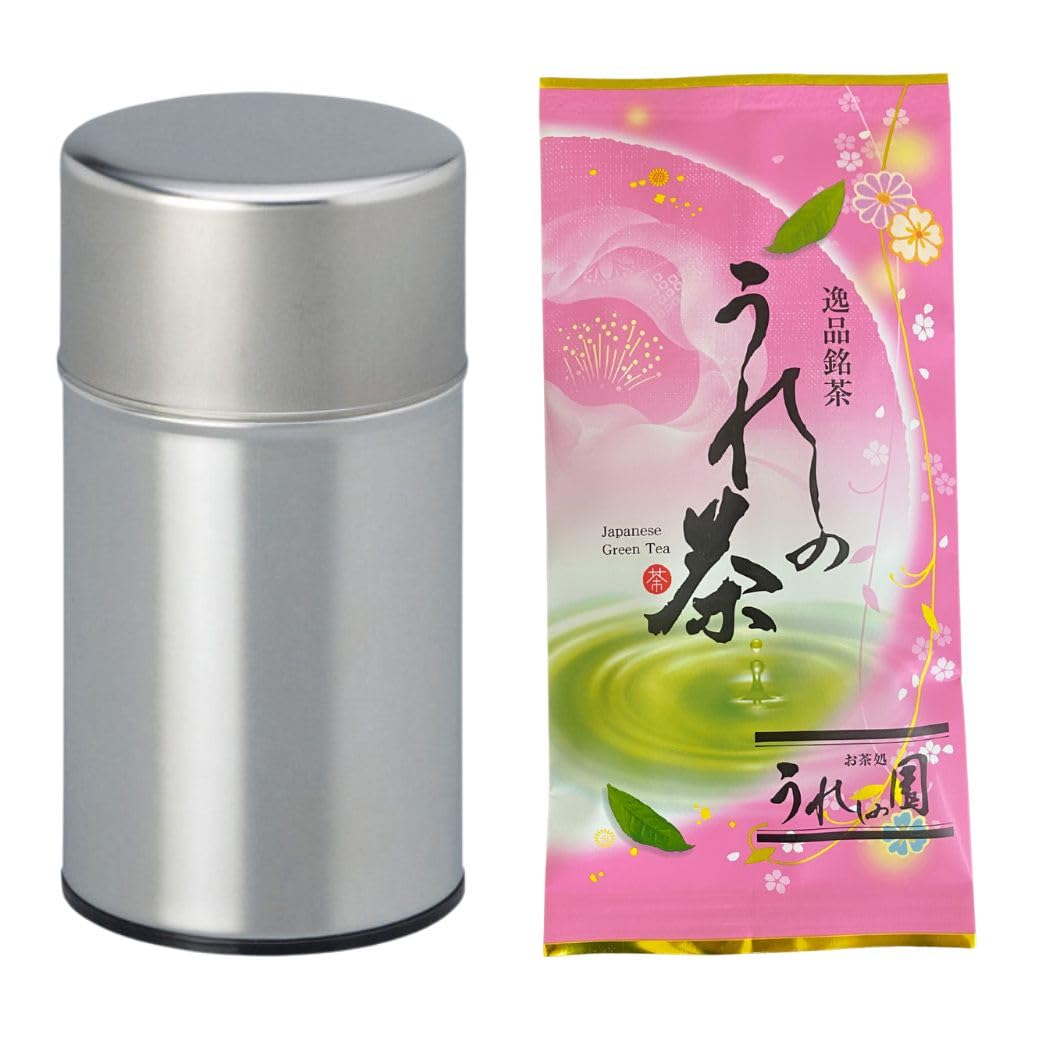 Kinoen Tea & Tea Can Set, Tea Bottle, Tea Tin, Kino, Made in Japan, Sealed, Stylish, Large, Stainless Steel Tea Container, Large Capacity, Green Tea, 3.5 oz (100 g) : Food, Beverages & Alcohol