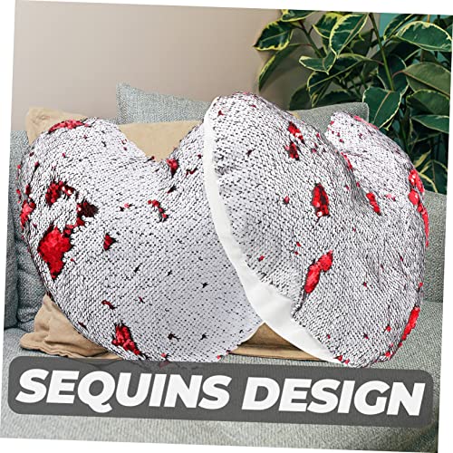 Housse de coussin cœur sequins OUNONA pour raviver canapé terne