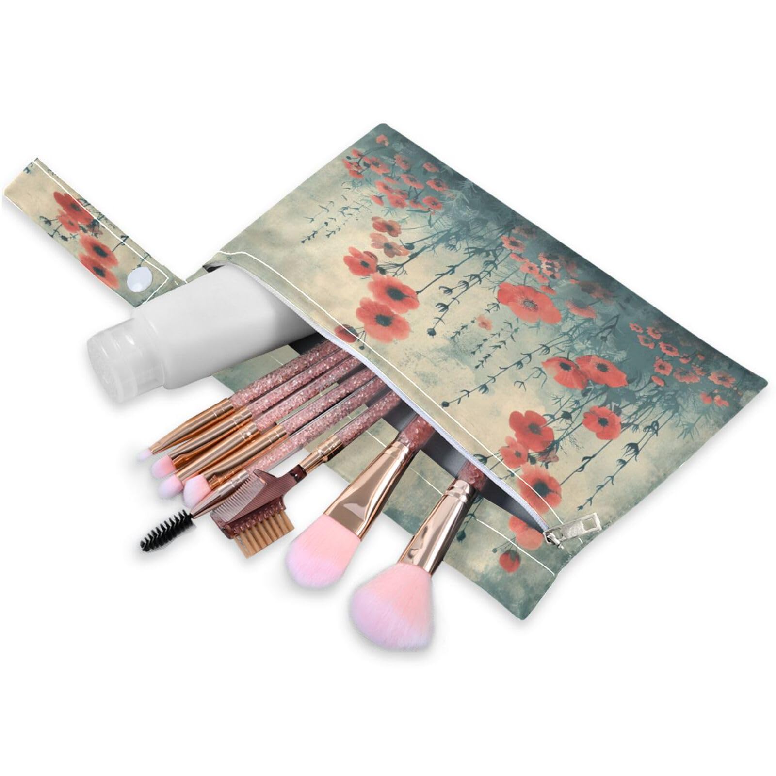 ATTX Watercolor Wildflowers Wet Dry Bags 2-Pack - Reusable Cloth Diaper Storage for Travel, Beach & Gym | Multi-Use Waterproof Bags for Swimsuits, Baby Clothes, Sports Gear#439