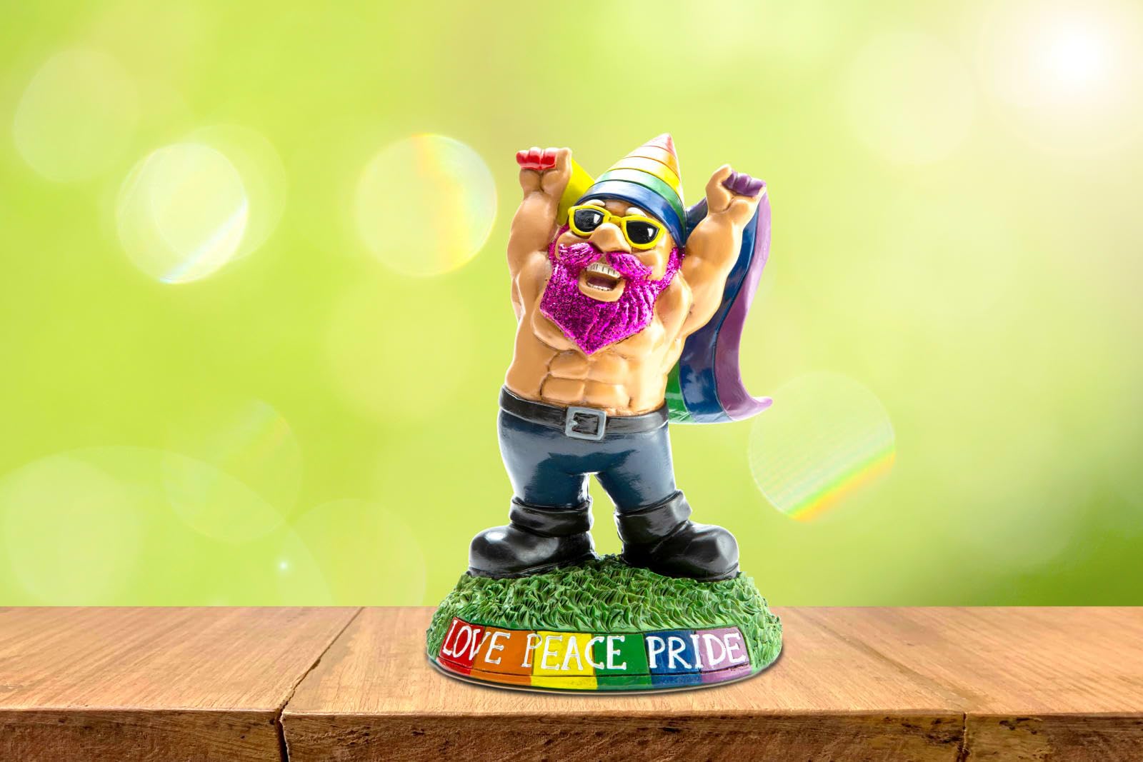 BigMouth Inc. Pride Gartenzwerg 22,9 cm – Lustige Gartenzwerge – wetterfester Rasenzwerg, Hofzwerg, Veranda-Zwerg – Neuheit Zwerg Statue für Gartenzwerg Dekor – Lustiges Gag Geschenk, süßes