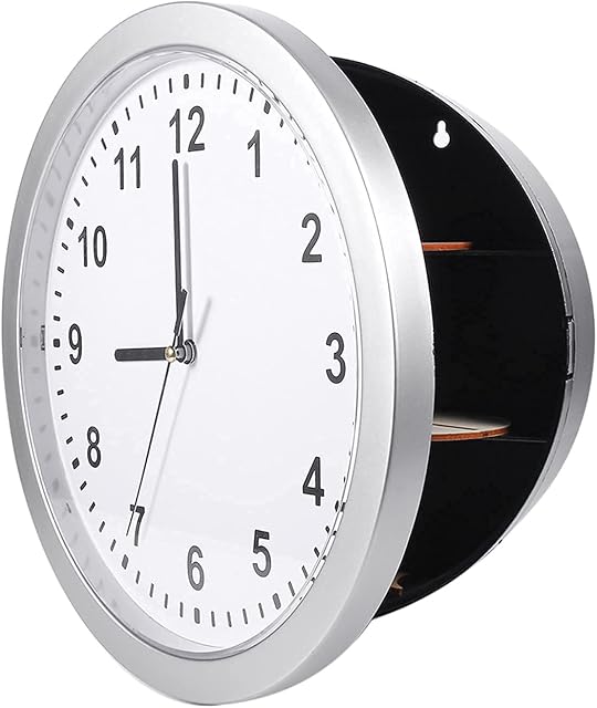 Wall clock with hidden storage space, safe deposit box with internal storage space, hidden storage box, can store jewelry, cash and valuables, very suitable for home, kitchen use