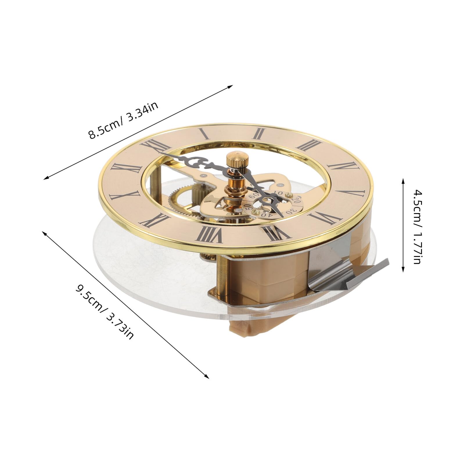 PRETYZOOM Goldenes Skelett Uhrwerk 95cm mit Römischen Ziffern Quarz Uhreinsatz für Tisch und Wanduhren Metallrahmen Uhrwerk Ersatzteil zum Basteln und Heimdekoration