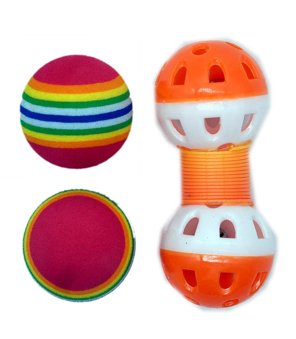 PETS EMPIRE Pet Cat Soft Foam Multi-colorl Interactive Toys Kitten Plastic Bell Ball Funny Playing Toy (Color May Vary) (B09KH614MX) Amazon Price History, Amazon Price Tracker