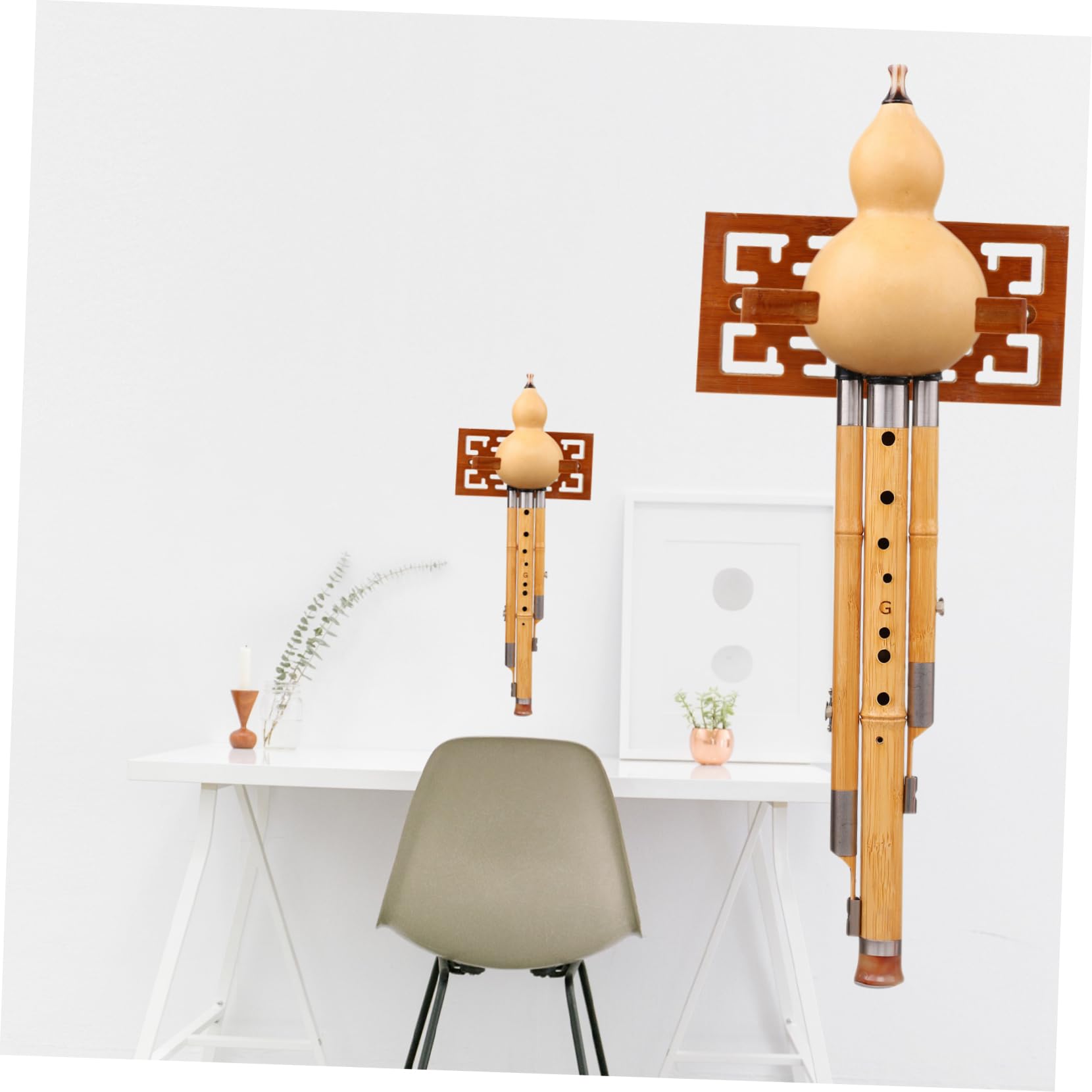 Kisangel Cucurbit Flute Wall Rack Musical Instrument Stand Flute Holder Wall Mount Rack