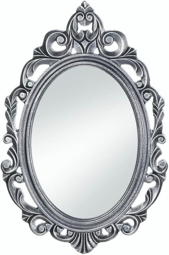 Accent Plus Antique Silver Wall Mirror, Decorative Elegant Silver Royal Crown Wall Mirrors