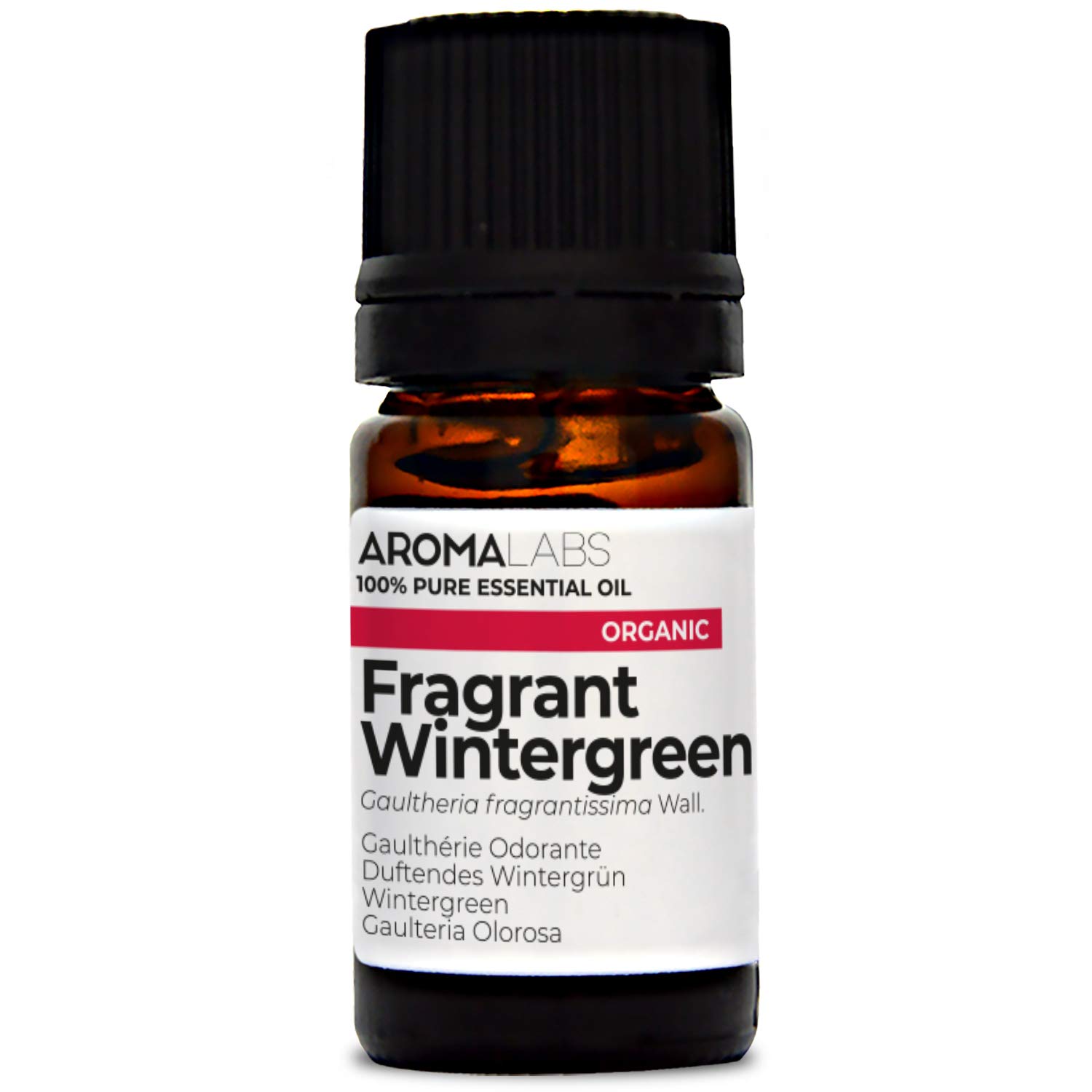 AROMA LABS BIO - Fragrant Wintergreen Essential Oil - 5mL - 100% Pure, Natural, Chemotyped and AB/Cosmos Certified - (French Brand)