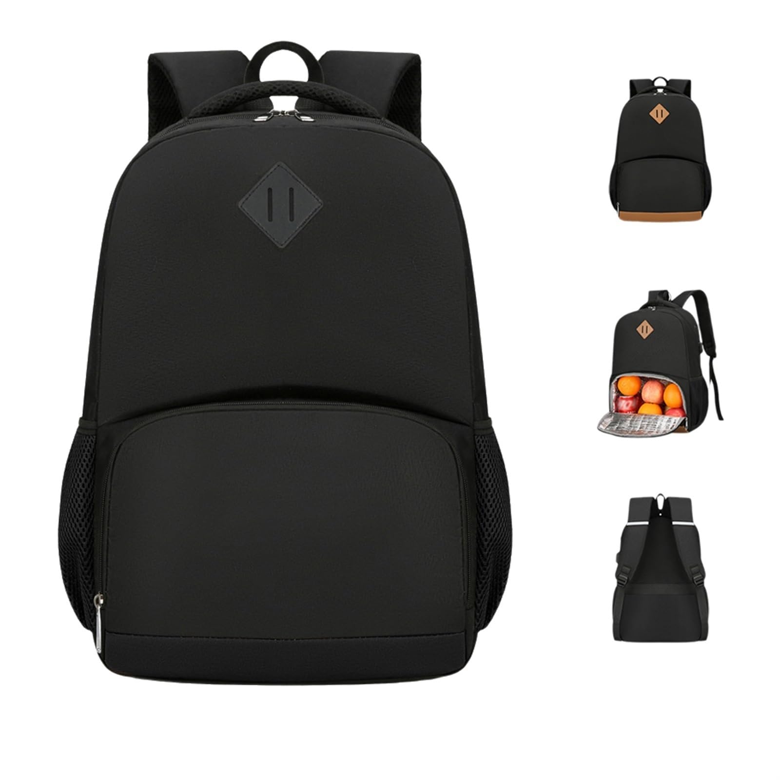 Bolsa de Almuerzo Mochila de Preparación de Comidas para Hombres y Mujeres, con Refrigerador, Puerto USB y Bolsa Térmica