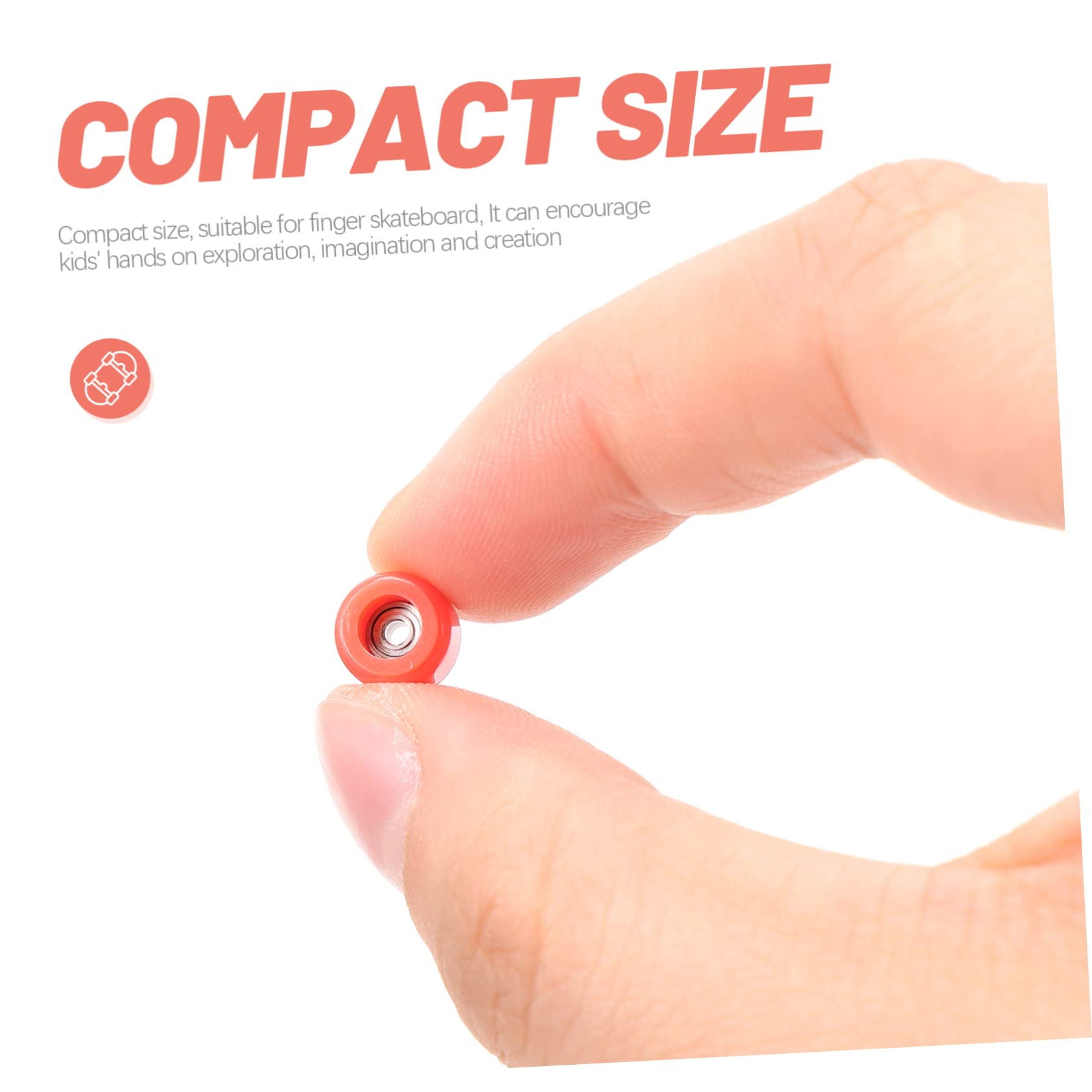 WOONEKY 4Pcs Portable Finger Skateboard Wheels for Trucks Finger Sports for Relief Flexibility Training Present for Sports Lovers