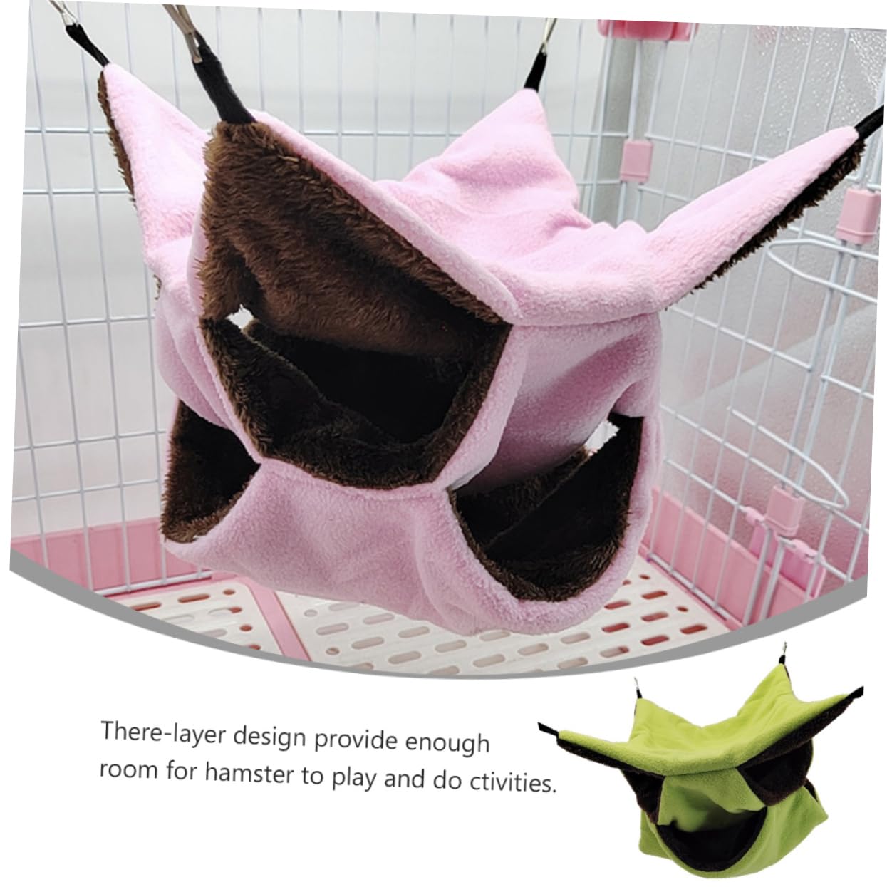 COLLBATH Hamster Hängematte Dreilagig 3 Stück aus Plüsch 30x30cm