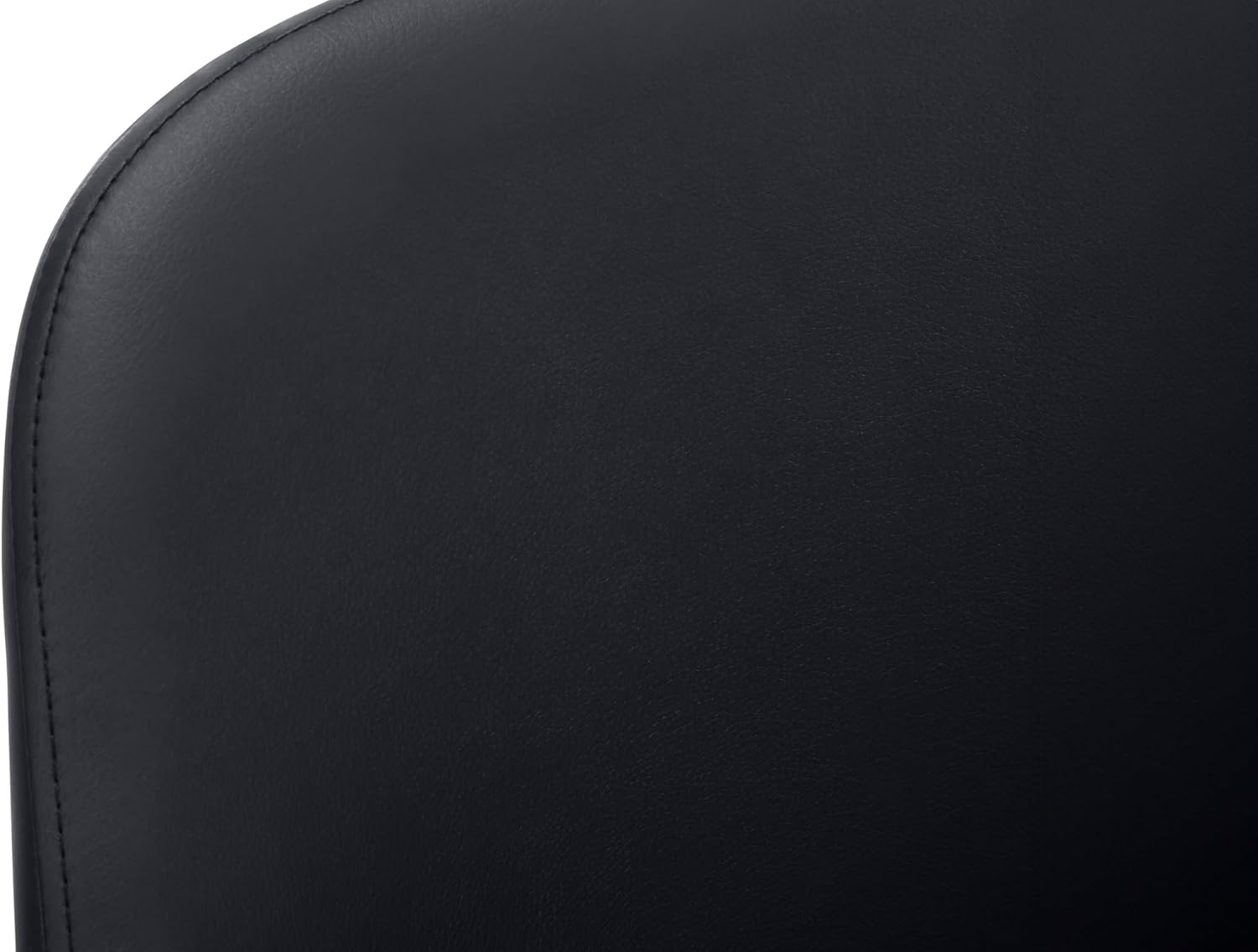 Black Faux Leather Upholstered Side Chair with Metal Legs