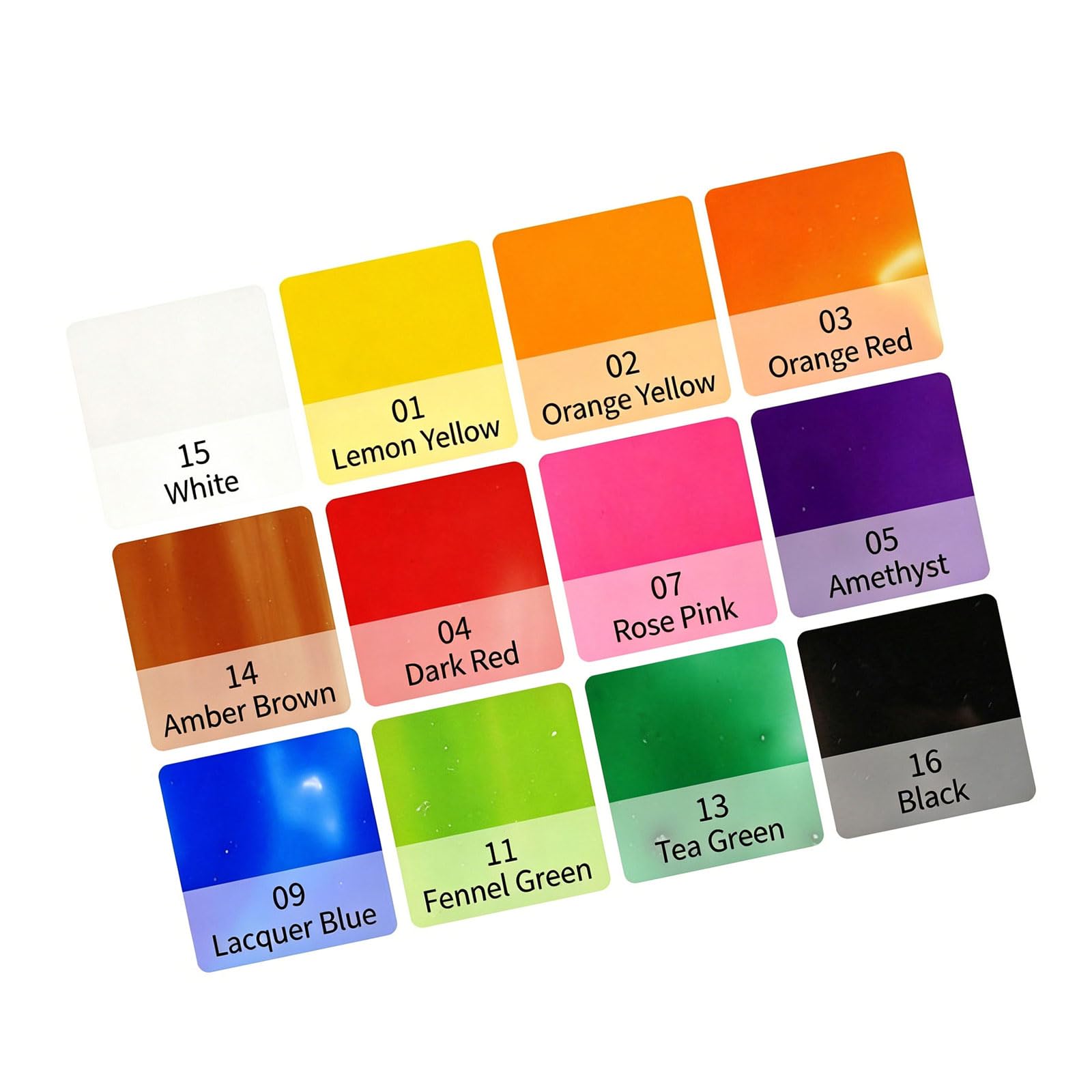 In dunkler Glasfarbe, Keramikfarbe mit 20-ml Flaschen, 12 colors