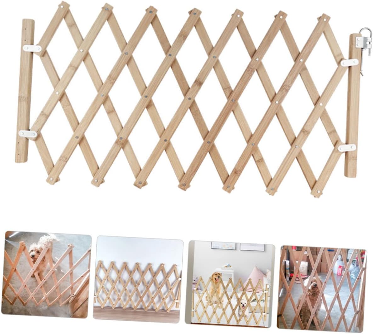 Convenient Pet Safety Gate for Doorways and Stairs Durable Wooden Barrier for Dogs Easy Installation Pet Fence Fits Narrow and Wide Spaces for Home Use