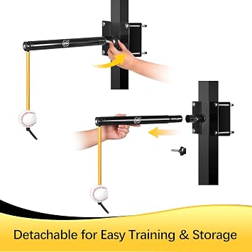 Baseball & Softball Batting Trainers for Beginners and Pros, Locking Post Style Tether Ball Set, Swing Trainer for Hitting Training Equipment, Easy Install on 3-6 Round & 2-6 Square Posts