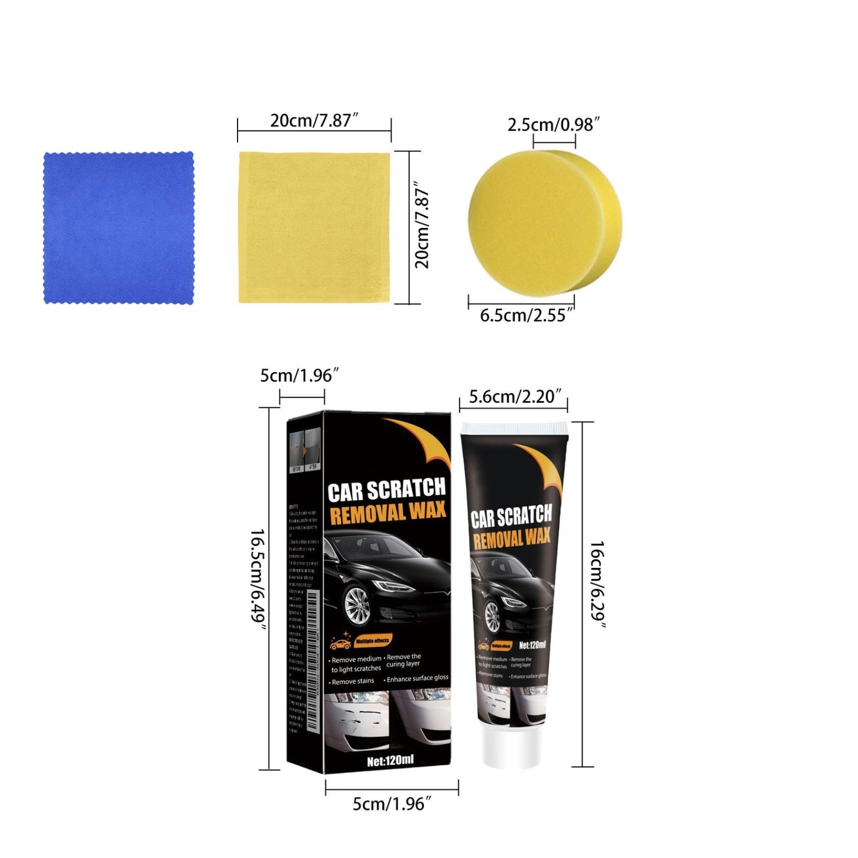 Car Scratch Remover for Vehicles, Deep Scratch Repair Paste with Polishing Wax,Wipe Sponge Car Paint Scratch Repair Polishing Wax for Deep Scratches (1pcs) - 3