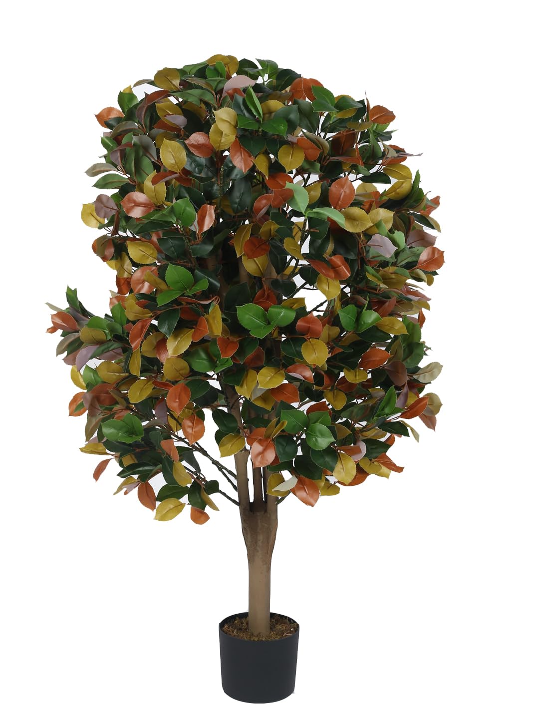 - Home Bloom Artificial Southern Magnolia & Ficus Potted Plant 4 Feet Tall, Realistic Indoor/Outdoor Faux Palm Plant - Perfect for Home Decor, Office, or Patio Enhancement
