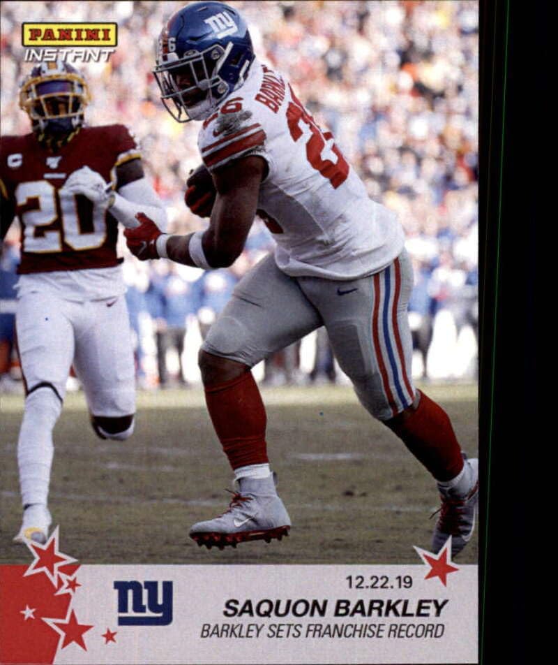 2019 Panini Instant Football #147 Saquon Barkley New York Giants Print Run 81 Sets Franchise Record 12.22.19 Official NFL Trading Card