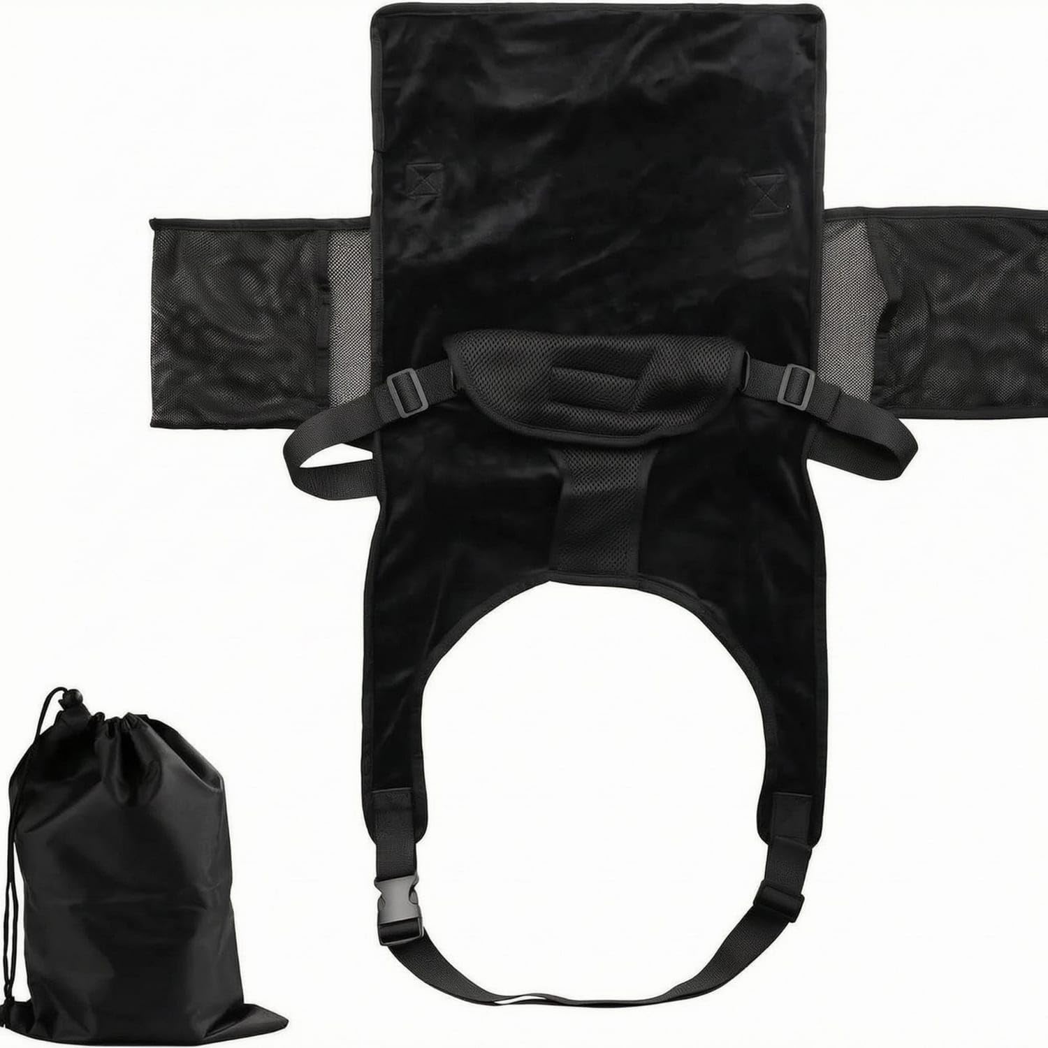 Soft Children's Seat Extender Breathable Airplane Seat Extender Adjustable Straps Travel Accessory Mesh Pockets, Extension Belt W Bag-image-27