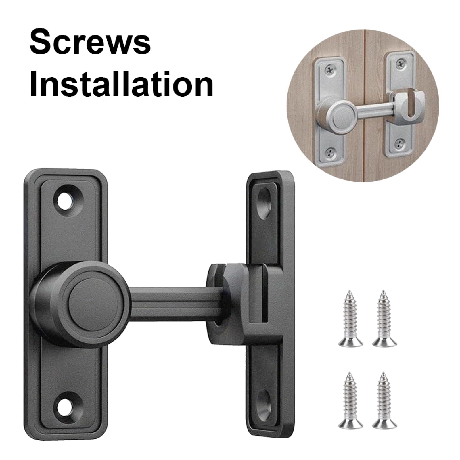 6 serrature ad angolo, in lega di zinco 90/180, serratura per porta scorrevole di sicurezza, serratura per porta scorrevole per bagno, giardino, camera da letto, armadio