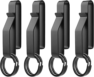 4 Pcs Belt Key Clip Key Holder with 8 Pcs Key Rings for Police and Fire Agencies Stainless Steel Tactical Key Holders for Duty Belt Tactical Stealth Key Ring for Policemen Fire Agencies