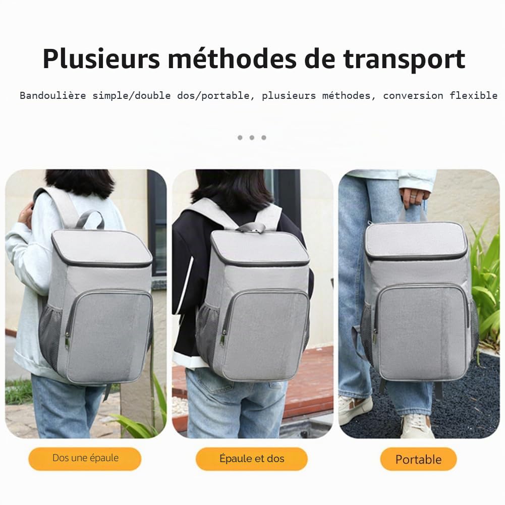 Grand sac à dos isotherme de 36 L en tissu Oxford épais étanche pour pique-nique, randonnée, barbecue
