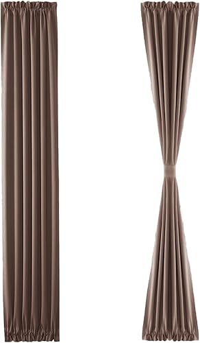 Miniatura 96 de DWCN Cortinas para puerta francesa: cortina térmica con bolsillo para barra para puertas con ventana de cristal, puertas de cocina y patio