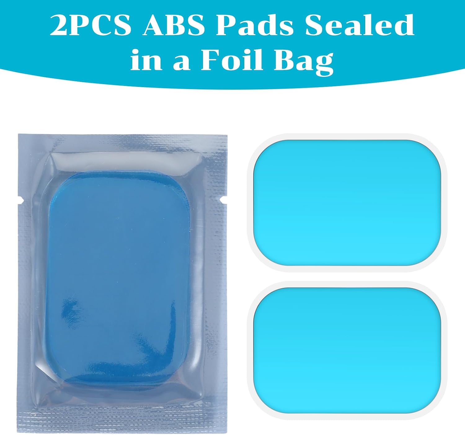 50Pcs (25Packs) Pads Abs Trainer Replacement, Reusable Gel Sheet Pads for ABS Stimulator Training, Abdominal Muscle Trainer Accessory for Arm Belly Thigh Flab Waist Workout Toner Toning Belt