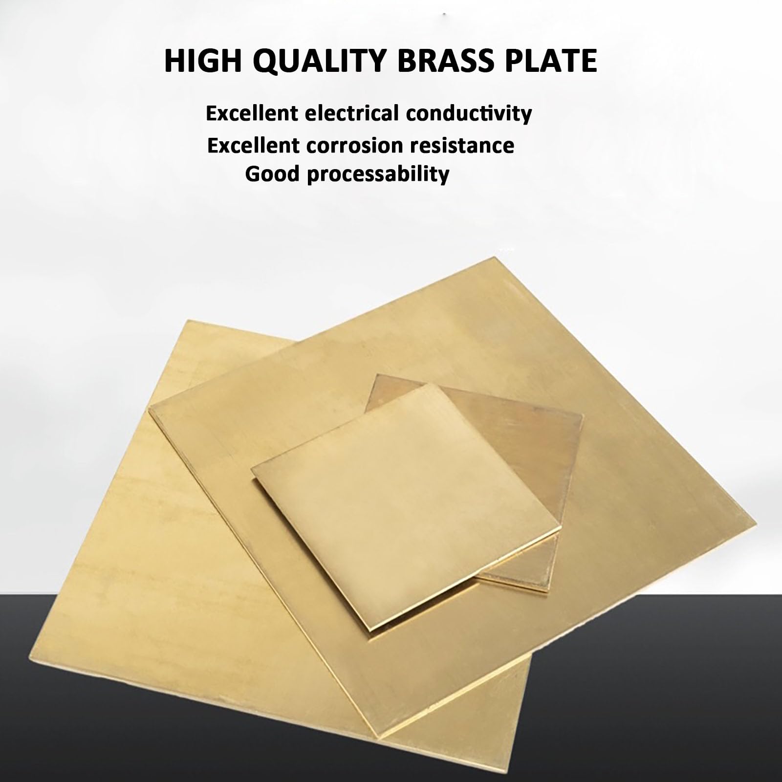 COYOUCO 4 Sheets of Thickness 0.6mm Brass Plate Easy-to-Cut Metal Sheets for DIY Projects, Electrical Engineering, and Crafting,50mm*50mm