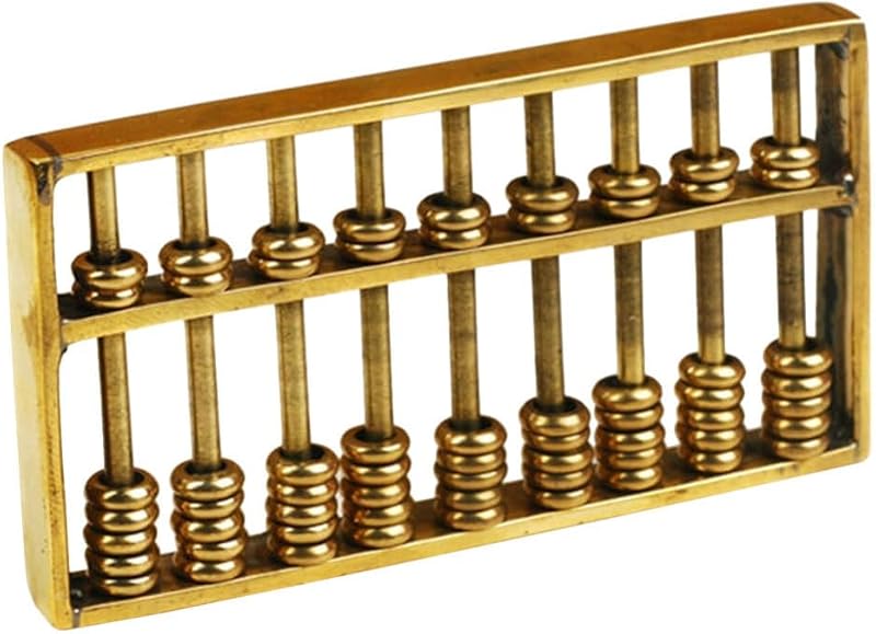 Miniature Brass Abacus Feng Shui Abacus Mini Copper Ancient Figurine Chinese Math Calculating Tool